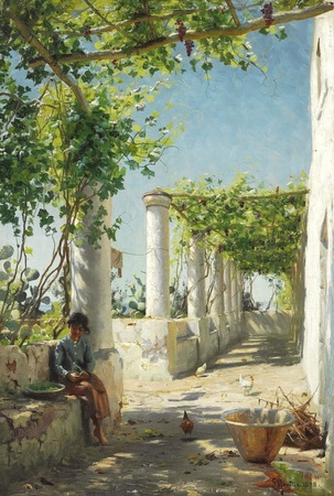 Peter Monsted - A Pergola from Anacapri (1)