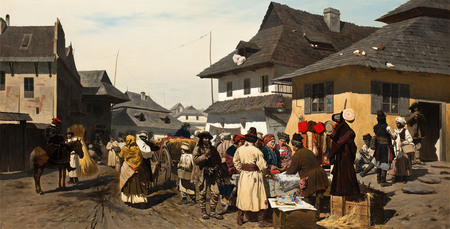 Władysław Szerner - Targ w miasteczku pod Krakowem (1)