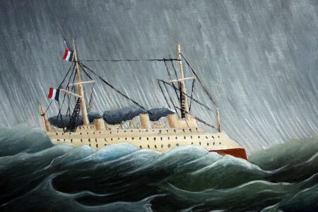 Henri Rousseau - Statek w czasie sztormu (1)