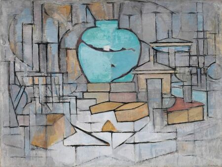 Piet Mondrian - Martwa natura z imbirowym dzbankiem (1)