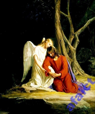 Carl Bloch - Gethsemane - Anioł pocieszający Jezusa (1)