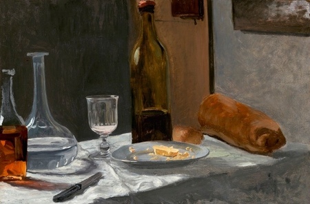 Claude Monet - Still Life with Bottle, Carafe, Bread and Wine (1)
