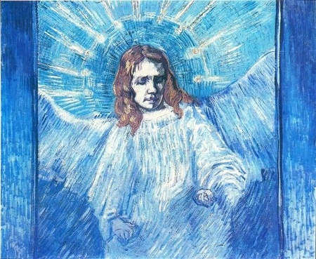 Vincent van Gogh - Półpostać anioła (wg Rembrandta)  (1)