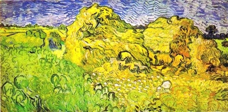 Vincent van Gogh - Pole ze stosami zboża (1)