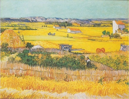 Vincent van Gogh - Żniwa w La Crau z Montmajour w tle (1)