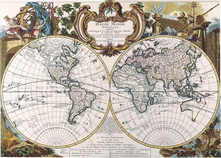 1744r. - Mappe Monde Nouvelle (Nowa Mapa Świata) (1)