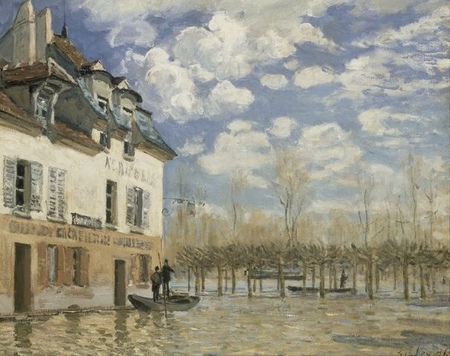 Alfred Sisley - Boat in the Flood at Port  Marly (Łódź w potopie w Port Marly) (1)