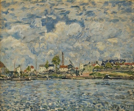 Alfred Sisley - La Seine au point du jour (Sekwana o świcie) (1)