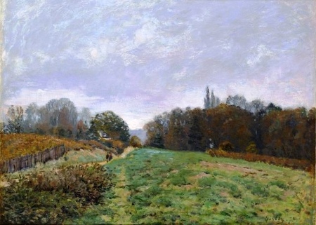 Alfred Sisley - Landscape at Louveciennes (Krajobraz w Louveciennes) (1)