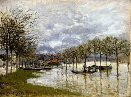 Alfred Sisley - The Flood on the Road to Saint-Germain (Powódź na drodze do Saint-Germain) (1)