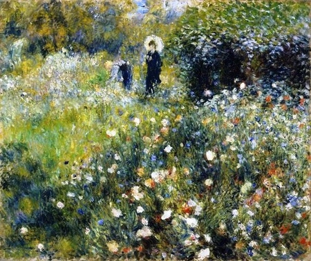 Auguste Renoir - Woman with a Parasol in a Garden (Kobieta z parasolką w ogrodzie) (1)