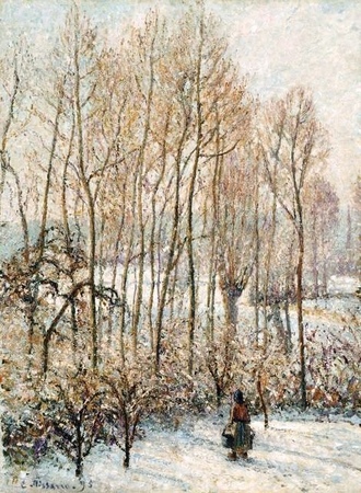Camille Pissarro - Poranek na śniegu, Eragny (Morning Sunlight on the Snow, Eragny-sur-Epte) (1)
