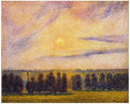 Camille Pissarro - Zachód słońca w Eragny (Sunset at Eragny) (1)