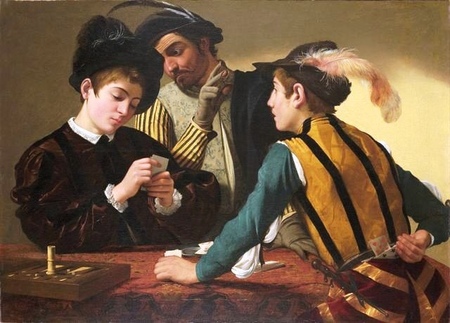 Caravaggio - Grający w karty (The Cardsharps) (1)