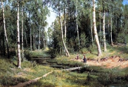 Ivan Shishkin - Strumień w brzozowym lesie (1)