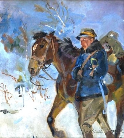 Wojciech Kossak - Ułan z koniem (1)