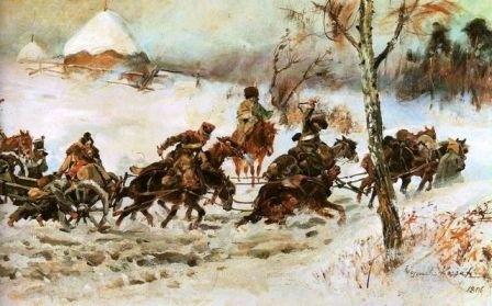 Wojciech Kossak - Artyleria w odwrocie. Szkic do panoramy Berezyna (1)