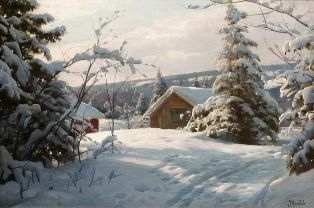 Peter Monsted - Zimowy krajobraz (1)
