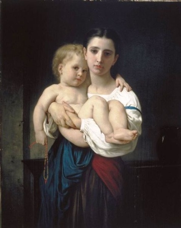W. A. Bouguereau -  Starsza siostra (1)