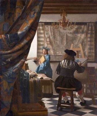 J. Vermeer - Alegoria malarstwa (albo W pracowni artysty albo Sztuka malarska) (1)