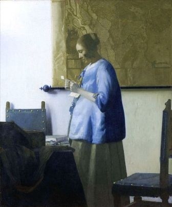 J. Vermeer - Kobieta w błękitnej sukni (1)