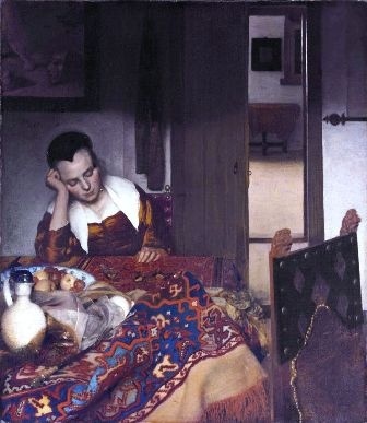 J. Vermeer - Pijana dziewczyna śpiąca przy stole (1)