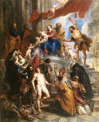 P. Rubens - Święta Rodzina w otoczeniu Świętych (1)