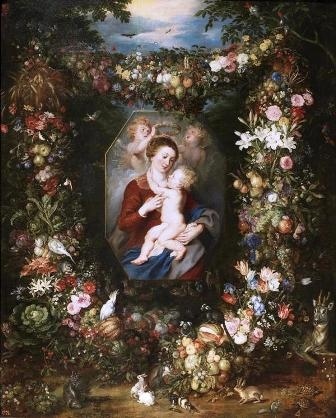 P. Rubens - Maryja z Dzieciątkiem otoczona kwiatami i owocami (1)