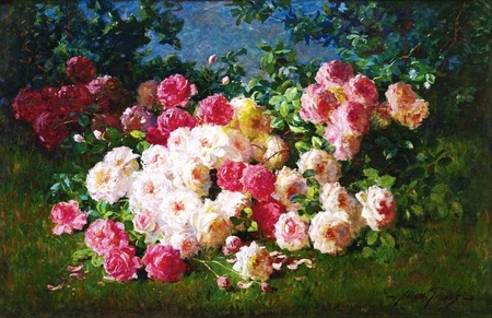 Abbott Fuller Graves - Różowe i czerwone róże (1)