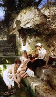 Henryk Siemiradzki - Sielanka rzymska - przed kąpielą (1)