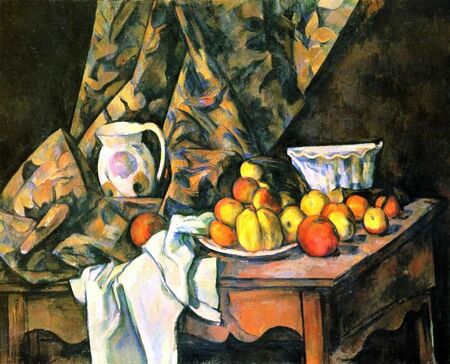 Paul Cézanne - Martwa natura z jabłkami i brzoskwiniami (1)