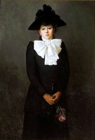 A. Bilińska-Bohdanowicz - Portret młodej kobiety z różą w ręku (1)