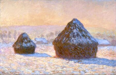Claude Monet - Stogi, poranek, efekt śniegu (1)