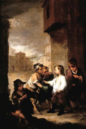 Bartolomé Esteban Murillo - Św. Tomasz dzielący swoje ubrania wśród żebrzących dzieci  (1)