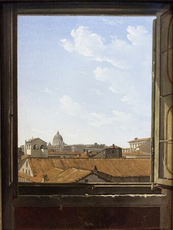 Hendrik Voogd - Widok Rzymu z okna (1)