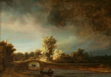 Rembrandt - Pejzaż z kamiennym mostem  (1)