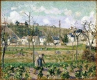 Camille Pissarro - W ogrodzie (Le jardin de Maubuisson, Pontoise) (2)
