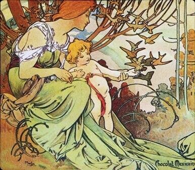 Alfons Mucha - Chocolat Mexicain, Enfance Childhood