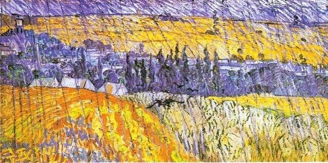 Vincent van Gogh -  Krajobraz Auvers w deszczu