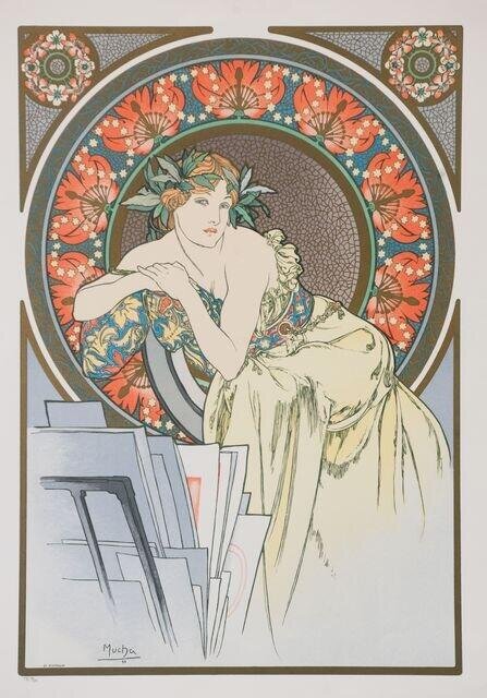 Alfons Mucha - Woman with Poppies (Kobieta z makami)