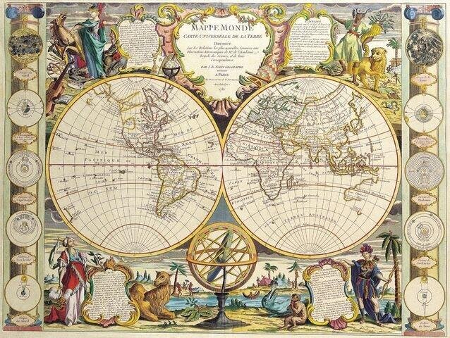 1755r. - Mappe Monde Carte Universelle de la Terre (Uniwersalna Mapa Świata) (1)