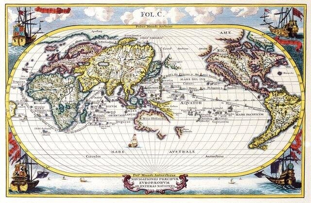 1700r. - Navigationes Praecipvae Evropaeorvm ad Exteras Nationes (Nawigacja z Europy do Innych Krajów) (1)