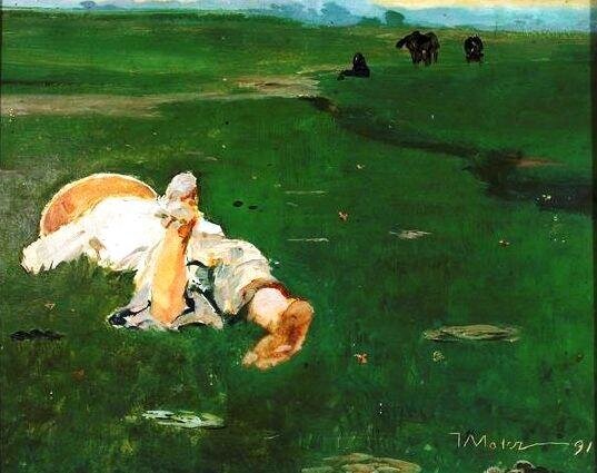 Jacek Malczewski - Pastuszka na łące 1891