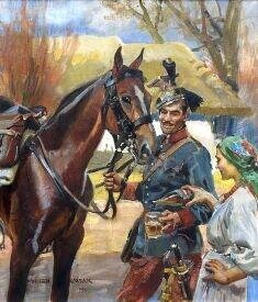 Wojciech Kossak - Ułan i dziewczyna