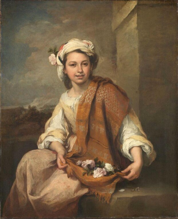 Bartolomé Esteban Murillo - Dziewczyna z kwiatami  (1)